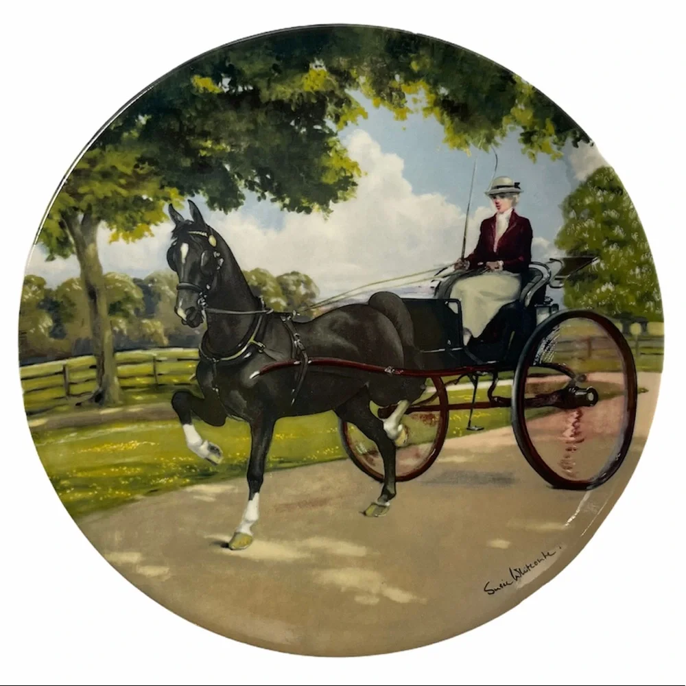 Vintage Spode Collectors Plate Horse Hackney Equestrian Farm Western Ranch Decor
